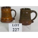Two St Ives pottery mugs, attributed to Michael Cardew, Circa 1950's-1960's,
