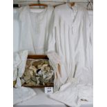A large quantity of antique linen and lace garments including night dresses, and a bonnet,