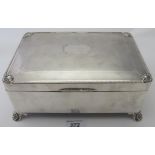 A large good quality Art Deco silver cigar box,