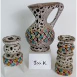 Three pieces of Retro French Vallauris pottery,