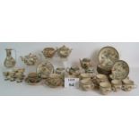 A collection of antique Japanese Satsuma ware including a 7 piece sake set and 2 part tea sets.