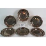 A set of six early 19th Century heavy quality antique silver plated plates, (diameter 10", 25.5cm).