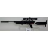 Logan S-16 .22 Co2 Air Rifle with a case/folding legs and a march wood 4x32 sight.