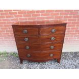 A 19th Century mahogany cross banded chest of two short over three long graduated drawers having