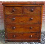 A 19th Century mahogany chest of two short over three long drawers Condition report: Generally