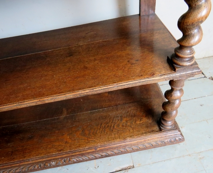 A Victorian carved oak buffet table with a lift up top revealing a white marble inset top and - Image 7 of 10