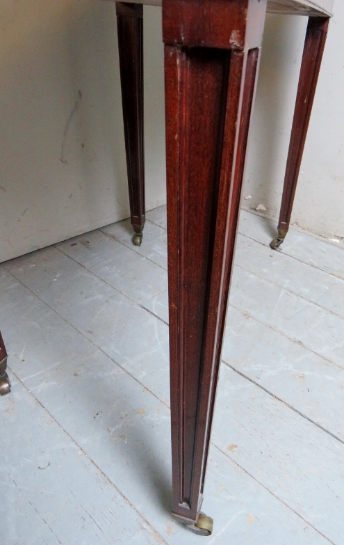 A late 19th century mahogany cutlery table with a lift up top revealing internal fittedlined - Image 8 of 8