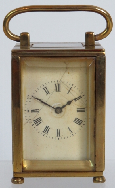 A miniature French brass carriage clock - Image 2 of 6