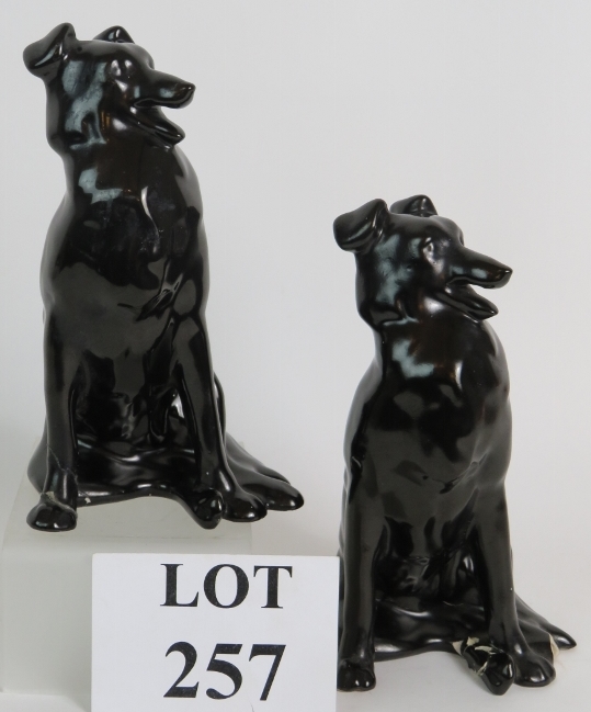 Two very rare black Royal Doulton Collie