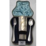 A matched silver christening set, compri