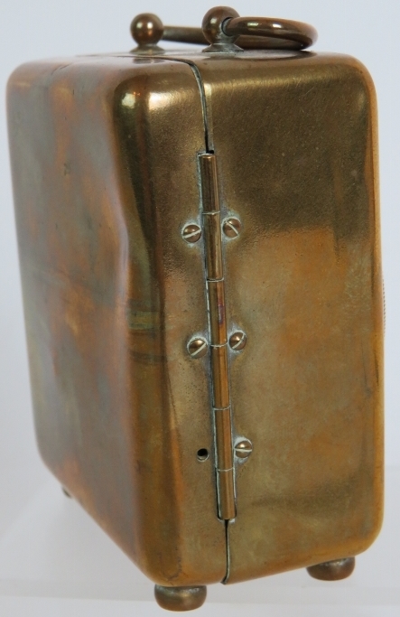 A small brass cased antique alarm clock - Image 5 of 5