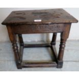 A 17th Century and later oak joint stool