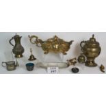 A collection of metalware, some in need