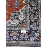 A fine Persian carpet on terracotta field. 280cm x 196cm. Condition report: Good colour.