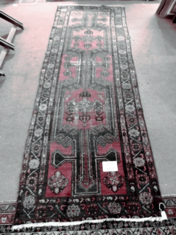 Early 20's Persian Hamadan runner on red ground, 267cm x 96cm. - Image 2 of 4