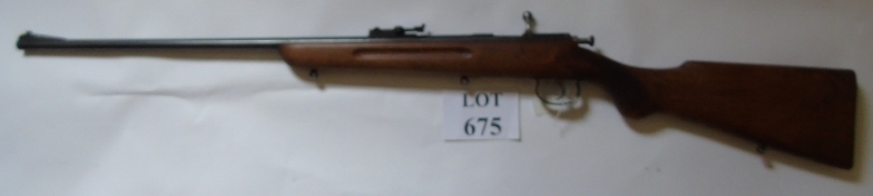 Extremely rare .22 bolt action smooth bore rifle proofed for .