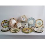 A large selection of mainly 19th Century decorative dinner, dessert and side plates, bowls,