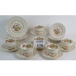 A vintage six setting Royal Doulton 'Grantham' tea set. Total 24 pieces.