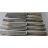 A set of six of Georgian silver handle dinner knives, London 1791, maker MB.