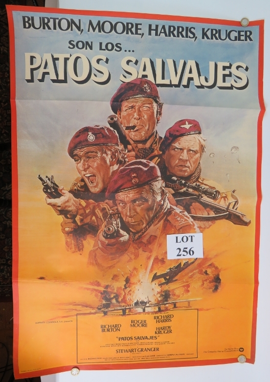 An original 1978 Warner Bros Spanish release movie poster for the film Wild Geese or Patos Salvajes,