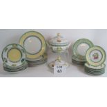 A quantity of Villeroy and Boch French garden series plates and a tureen, 32 pieces in total.