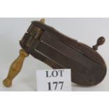 A vintage treen wooden bird scarer or football rattle in good working order! Condition report: some