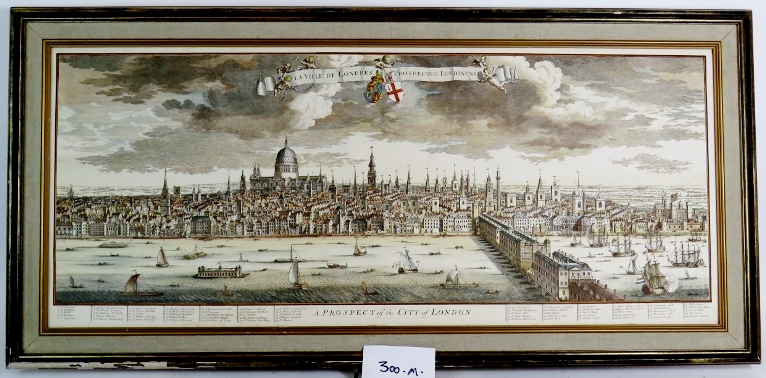 A good quality reproduction print of a Prospect of the City of London, by Johannes Kip, c1710.