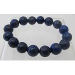 Lapis lazuli 12mm bead bracelet.