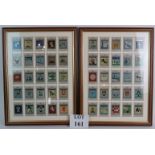 A full set of 50 Whitbread's Inn signs collectors cards mounted and glazed in double sided frames.