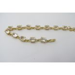 12ct natural Brazilian petalite gemstone bracelet, (each 8mm x 6mm oval brilliant),