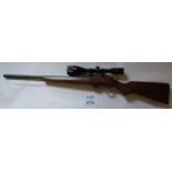 Cal. 17 HMR rifle by CZ 452-2E American, moderator, scope, 5 shot, ser.no. A315193, vgc. Section 1.