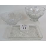 A Waterford crystal Nocturne fruit bowl, 23cm diameter and a heavily patterned crystal fruit bowl,