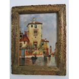 British School (19th century) - 'Venetian canal scene', oil on canvas,