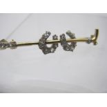A fine 18ct yellow gold and silver tested bar brooch,