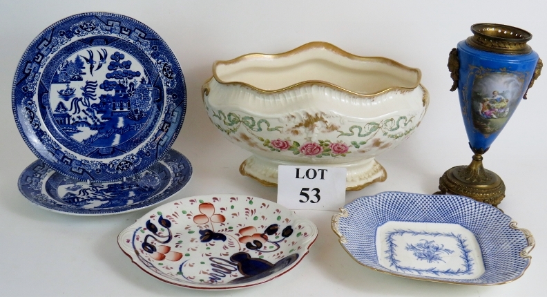 A selection of mainly 19th Century pottery and porcelain including four various,