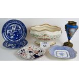 A selection of mainly 19th Century pottery and porcelain including four various,