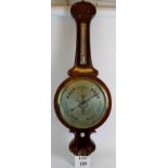 A large Victorian mahogany case barometer with silvered dial and mercury thermometer. Height: 107cm.