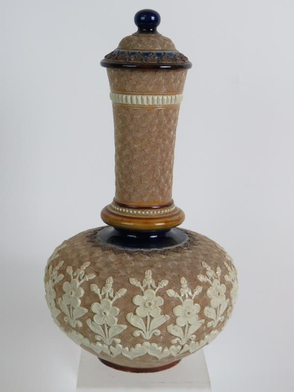 A Doulton Lambeth stoneware covered bottle vase by Jane Hurst, - Image 3 of 12