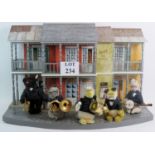 A Steiff New Orleans jazz band diorama featuring five different Steiff toys as band members against