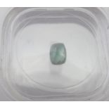 Natural Tibetan Andesine gemstone, 1.24cts, 8mm x 6mm cushion cut, new condition with certificate.