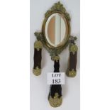 A late Victorian four piece hall mirror and brush set.