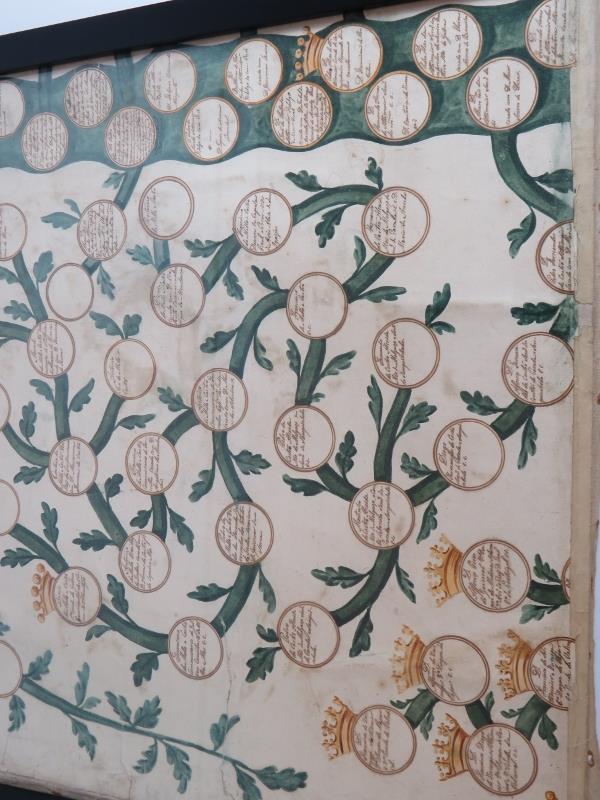 A framed fragment of a 17th Century family tree of colonial Portuguese dignitaries, - Image 4 of 5