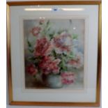 V Markiewitz (20th century) - 'Still life vase of flowers', pastel, signed, 40cm x 34cm, framed.