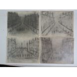 Attributed to Laurence Stephen Lowry RBA RA (1887-1976) - A series of four similar pencil drawings