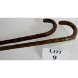 A Brigg rattan cane silver racing pencil walking stick, hallmarked Charles Dumenil 1902, 92cm long,