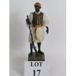 An Early 20th Century cold painted spelter Moorish figure in the style of Franz Bergman.