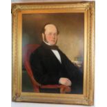 British School (1862) - 'Portrait of a Gentleman', label verso suggesting 'Thomas Harris Busbridge',