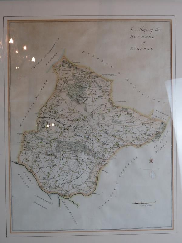 Three framed Kent topographical engravings, 2 of Eythorne and one of Cranbrook, - Image 3 of 6