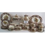 A 57 piece Palissey game series dinner and tea set including tureen, tea service, plates, platters,