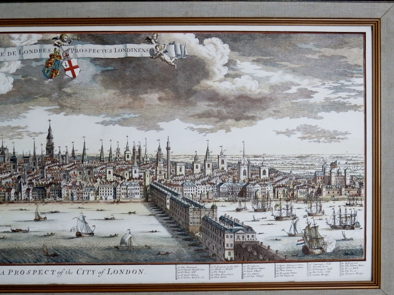 A good quality reproduction print of a Prospect of the City of London, by Johannes Kip, c1710. - Image 3 of 7